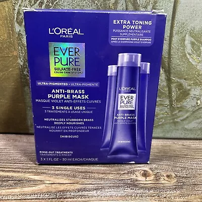 L’Oreal EverPure Anti Brass Purple Mask Rinse Out Treatments 1 Fl Oz X 9/ One Pc • $12.99