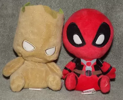 Marvel Comics Small Plush Stuffed Doll SET OF 2 - Groot & Red Deadpool By FUNKO • $4.99