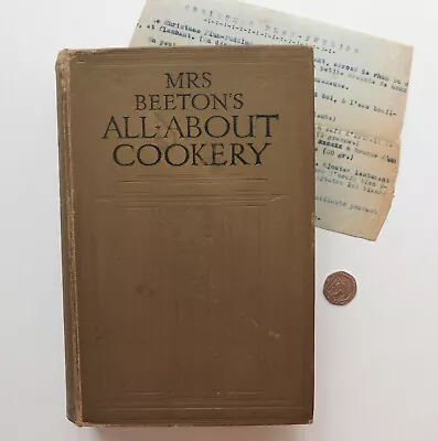 Mrs Beeton's All About Cookery Early 20th Century Recipe Book Edited Herman Senn • £15