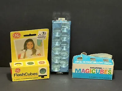 Lot Of Vintage Sylvania Blue Dot Magic Cubes Flip Super 10 Flash GE Flashcubes • $20