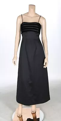 Watters & Watters 90s 00s Black Satin Bridesmaid Party Prom Formal Dress Sz 4 • $189.95