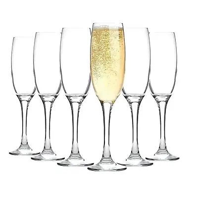 6x LAV Venue Glass Champagne Flutes Prosecco Wine Wedding Party Glasses 220ml • $29.80