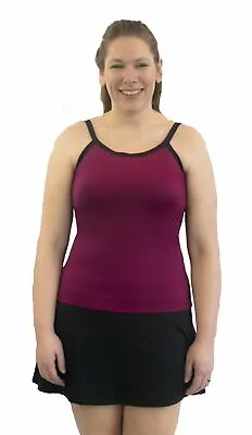 Mastectomy Swimwear Tankini Swim Top W Built-In Breast Prosthetics - NO Bra Band • $158