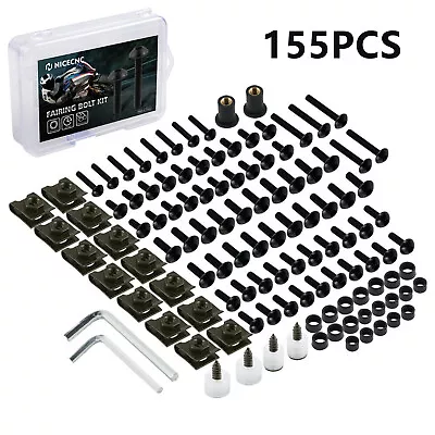 £16.49 • Buy 155x Aluminum Fairing Bolt Kit Fastener Clip Screw Set For Motorcycle Motorbike
