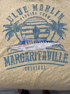 Margaritaville Blue Marlin Fishing Team Yellow SS T-Shirt Men's Size XXL • $12.99