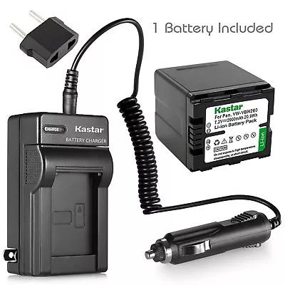 VW-VBN260 Battery & Travel Charger For Panasonic HC-X900K X900M X900MGK X910  • $19.29