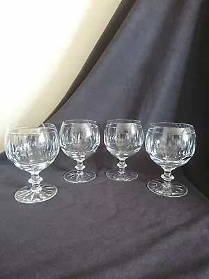 Rare Edinburgh Crystal Set Of 4 Thumbprint Water/wine/gin/brandy Glasses Signed • £29.99