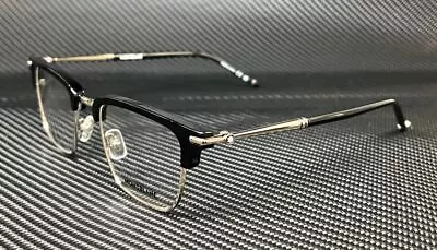 MONT BLANC MB0243O 001 Black Silver Men's 52 Mm Extra Large Eyeglasses • $236