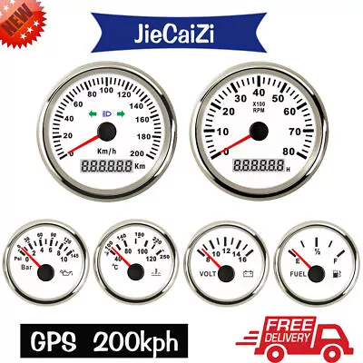 6 Gauge Set 200km Gps Speedometer Odo For Car Boat With Left Right And High Beam • $288.41