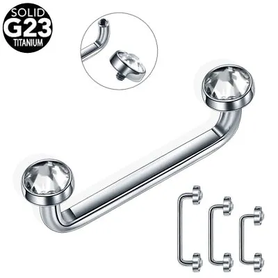 Crystal Surface Barbell - Titanium Micro Dermal Anchor Body Piercing Jewelry 1PC • $11.82