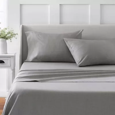 NEW Martha Stewart Bleach Master 4-piece Sheet Set Queen Gray • $44