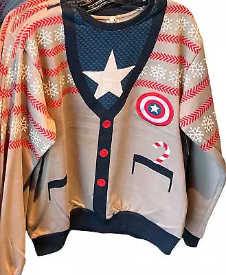 Disney Marvel Captain America Ugly Sweater Pullover Sweatshirt Christmas 2021 • $108.95