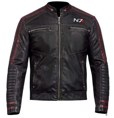 Mass Effect 3 - N7 Commander Shepard Stylish Motorcycle Leather Jacket • $115.99