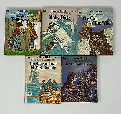 Vintage Moby Books Illustrated Classic Edition Mini Paperbacks Lot Of 5 • $15