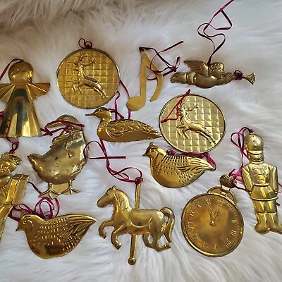 Huge Lot Of Vintage Dept 56 Brass Pressed Tin MCM Christmas Ornaments • $21.99