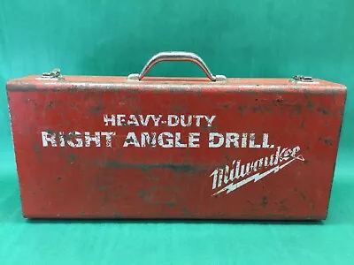 Empty Vintage Milwaukee Heavy Duty Right Angle Drill Case Metal Tool Storage Box • $50