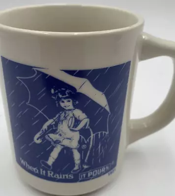 VTG Morton Salt Coffee Cup Mug 1921 Logo When It Rains It Pours • $6.91