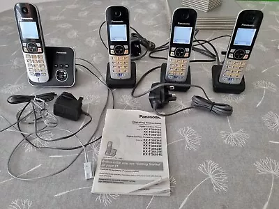 Panasonic KX-TGC424EB Cordless Telephone With Answer Machine Set Of 4 Handsets • £14.90