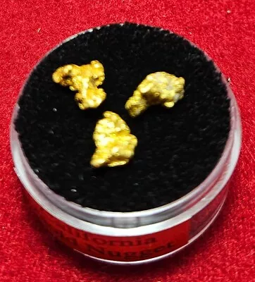 California Natural Gold Nugget 0.9  Grams Total Weight In A Gem Jar W/lid • $73