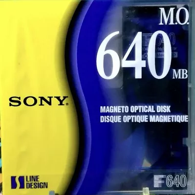 SONY 640 MB M.Q. Magneto Optical Disk Line Design-EDE-640C2 Bundle Of Five. • $14.99