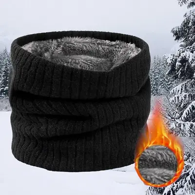 Snood Neck Warmer Scarf Men Winter Thick Fleece Thermal Windproof Balaclava Mask • £4.37