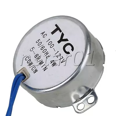 5-6 RPM AC 110V Gear Motor Synchronous Electric Motor Silver • $9.65