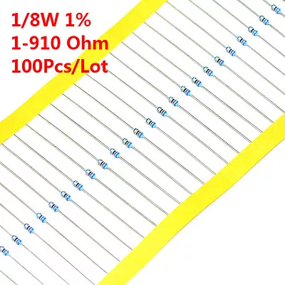 100Pcs 1/8W 1/8 W Metal Film Resistor ±1% 56 120 150 180 470 680 1-910 Ω Ohm • $2.58