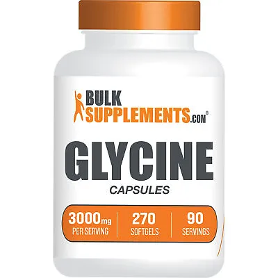 BulkSupplements Glycine Capsules - 90 3g Servings - Build Lean Muscle • $20.96
