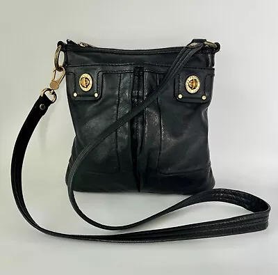 Marc By Marc Jacobs SIA Totally Turnkey Black Leather Crossbody Bag • $28