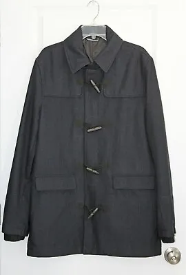 New NAUTICA Mens Navy Blue Plaid Wool Toggle Coat Sz 42R • $49.99