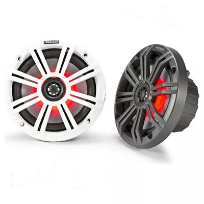 Kicker 45KM654L KM Marine 6.5  4Ω LED 2-way Coaxial Speakers With LED Lighting - • $313