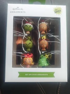 New Hallmark The Grinch Set Of 6 Mini Christmas Tree Ornaments Holidays • $9.99