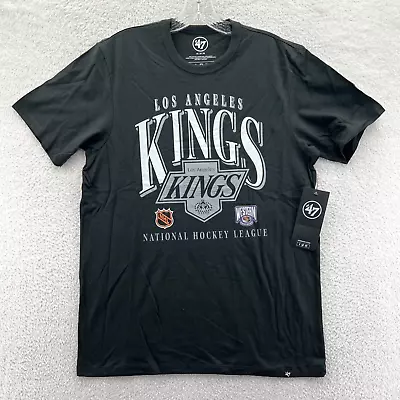 Los Angeles Kings Shirt Medium Mens '47 Brand NHL Hockey Black Cotton Tee LA New • $33.24
