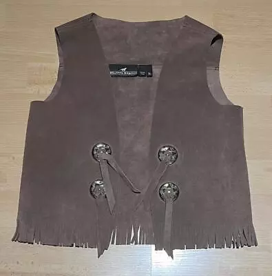 Vintage Kids Suede Vest And Chaps Brown Conchos • $44.99