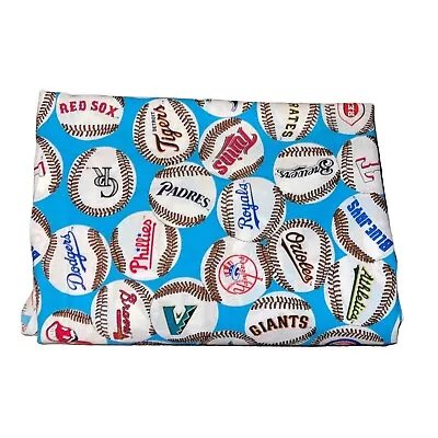 Rare Vintage New MLB Team Baseball Material Fabric 2.6 Yards Blue Cubs Dodgers • $39.99