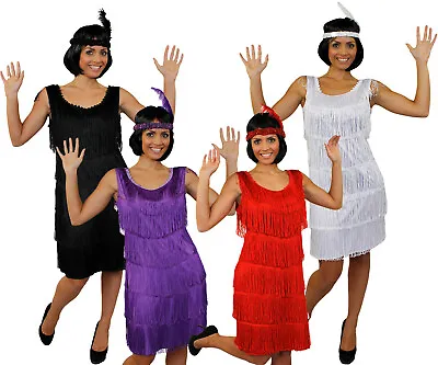 Deluxe Fringe Flapper Fancy Dress Adult Charleston Costume Gatsby 1920's 1930's • £18.99