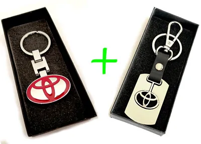 $19.99 • Buy 2 X Toyota KeyChain Key Chain Stainless Steel RED And SILVER