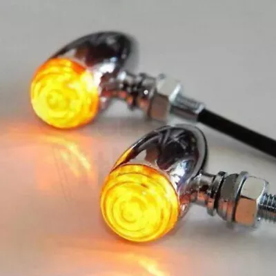 2Pc Bullet Motorcycle Turn Signals Blinker Lights For Harley Davidson Cafe Racer • $15.39