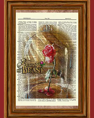 $5.98 • Buy Belle Beauty And The Beast Dictionary Art Print Decoration Gift Disney Princess
