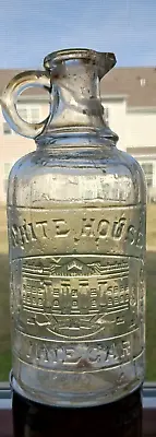 Vintage White House Vinegar Clear Glass Bottle Embossed • $16