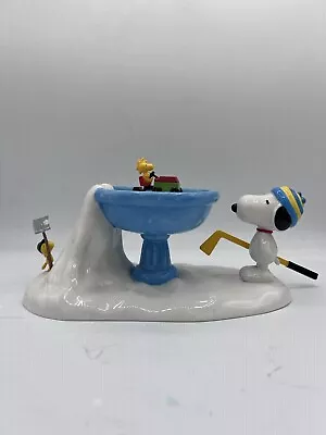 Dept. 56 Peanuts “Waiting To Play” Snoopy & Woodstock Hockey Ceramic Figures • $35