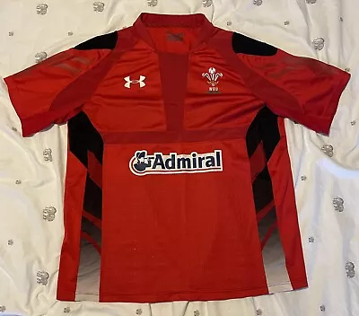 Wales Rugby Shirt Men’s Xl Under Armour Sport Collectible Red GC Admiral • £7.50