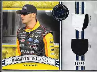 2012 Press Pass Magnificent Materials Dule Relics Glove/sheet-metal Paul Menard  • $10