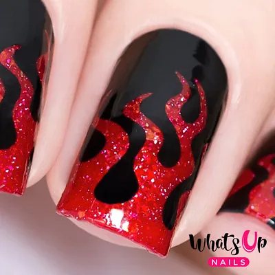 Fire Stencils For Nails Halloween Nail Stickers Nail Vinyls • $3.75