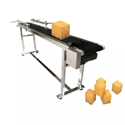 70.8 *7.8  Black PVC Belt Conveyor With Double Guardrail Adjustable Speed 110V • $540.50