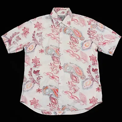 TOM TAILOR Paisley Pattern Shirt | Medium | Retro Button Crazy Collar AA22 • £13.99