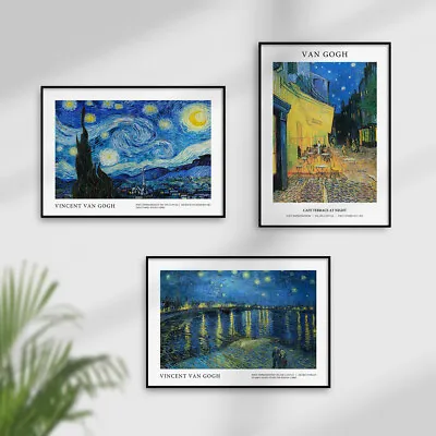 Van Gogh Wall Art Oil Painting Living Room Prints Posters Pictures Starry Night • £11.99