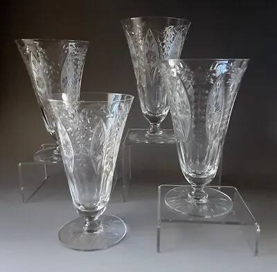 $42 • Buy Vintage Crystal Cut Parfait Glasses Set Of 4