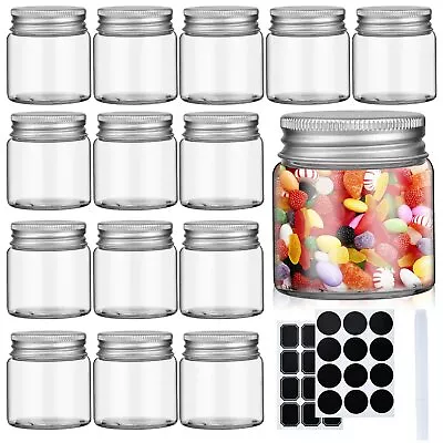 2oz Mini Mason Jars 15 Pack Wide Mouth Clear Glass Jars With Lids Labels An... • $28.65