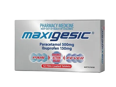 $16.95 • Buy Maxigesic Paracetamol 500mg/Ibuprofen 150mg Double Action Relief 12 Tablets
